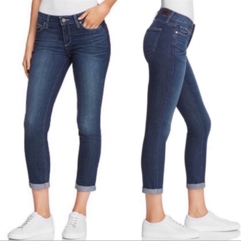 Kylie cropped rolled cuff PAIGE jeans denim 28 pants dark skinny ankle